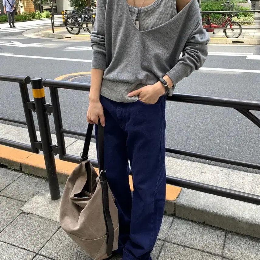 [BUNJANG] Romanticy Size Dyeing Denim Wide Fit Pants Medium / 로맨티사이즈 다잉데님 새상품 미듐