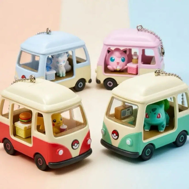 [BUNJANG] Pokemon Lotteria Camping Car Keychain Set (4 Types) / 포켓몬 롯데리아 캠핑카 키링 4종세트