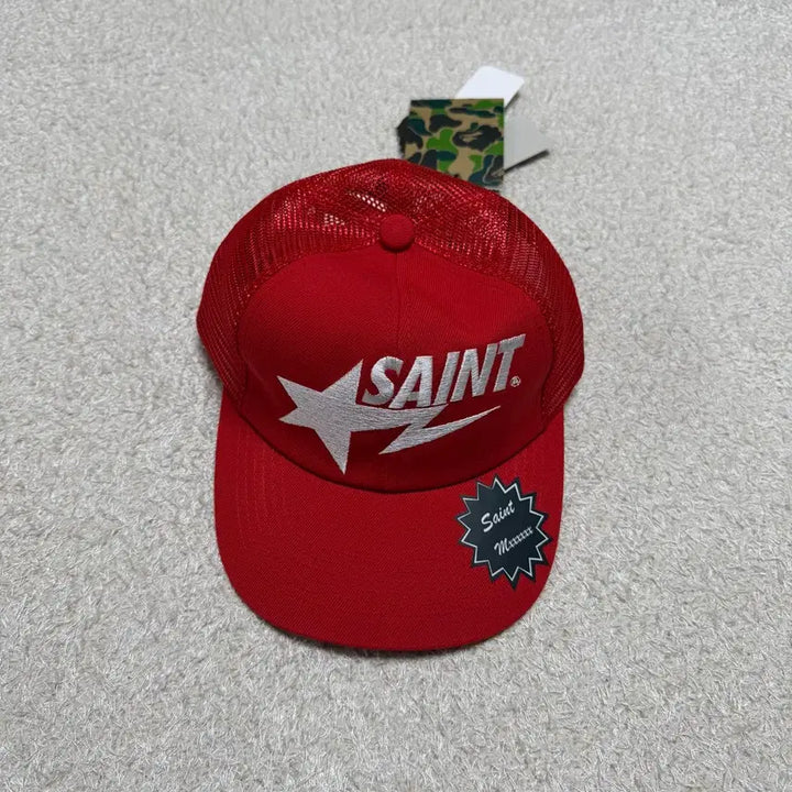 [BUNJANG] A Bathing Ape x Saint Michael Red Trucker Cap / [OS] 세인트미카엘 x 베이프 트러커 캡 모자 레드
