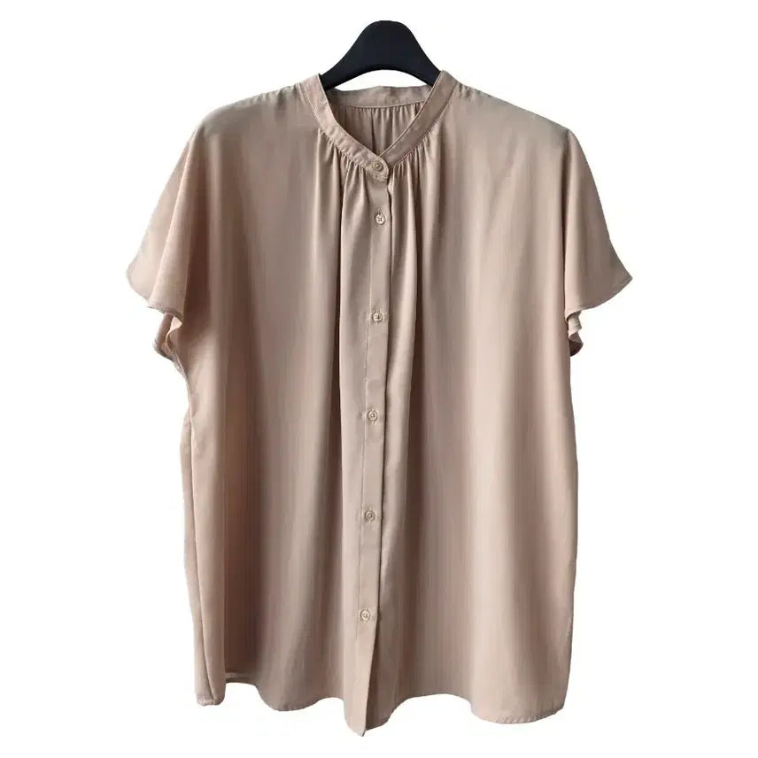 [BUNJANG] Beige Shirring Blouse / XL/베이지 셔링 블라우스