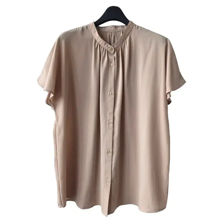 [BUNJANG] Beige Shirring Blouse / XL/베이지 셔링 블라우스