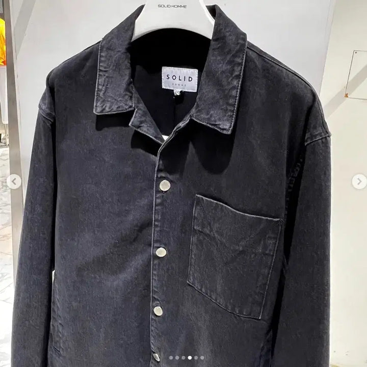 [BUNJANG] Solid Homme 22SS Black Denim Shirt Jacket / 46) 솔리드옴므 데님 자켓 최종가