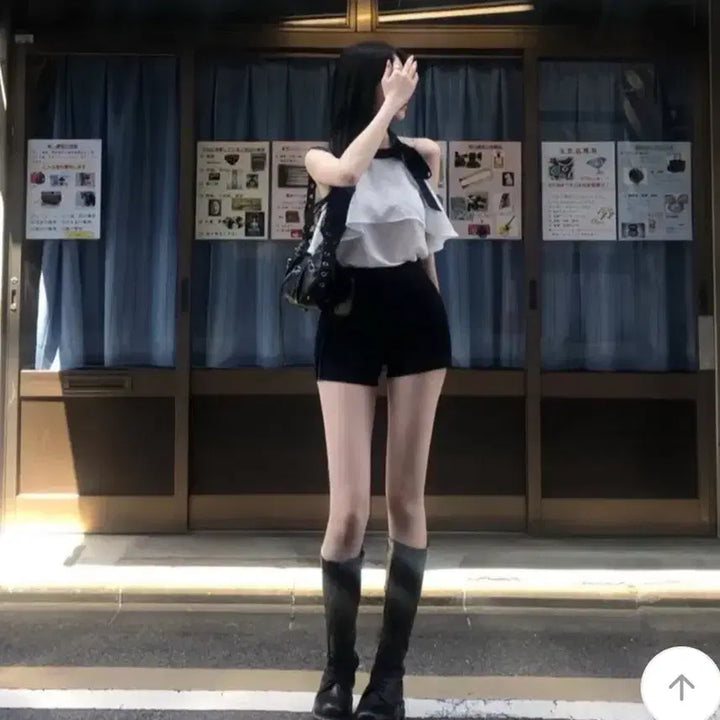 [BUNJANG] Basic Span High-Waist Shorts (L) / 쫀득핏 베이직 스판 쫀쫀 핏 하이웨스트 반바지 (L)