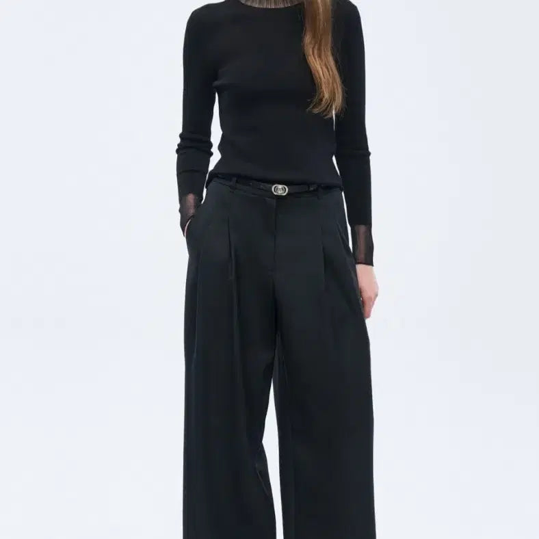 [BUNJANG] OBJET 26 Black See-through Detail Knit Sweater / 오브제 26년도 새상품