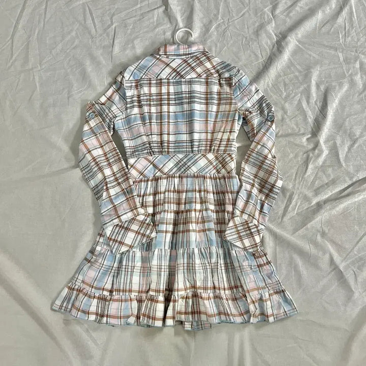 [BUNJANG] LIZ LISA Pastel Sky Pink Check Shirt Dress / 리즈리사 파스텔 하늘 핑크 체크 셔츠 원피스