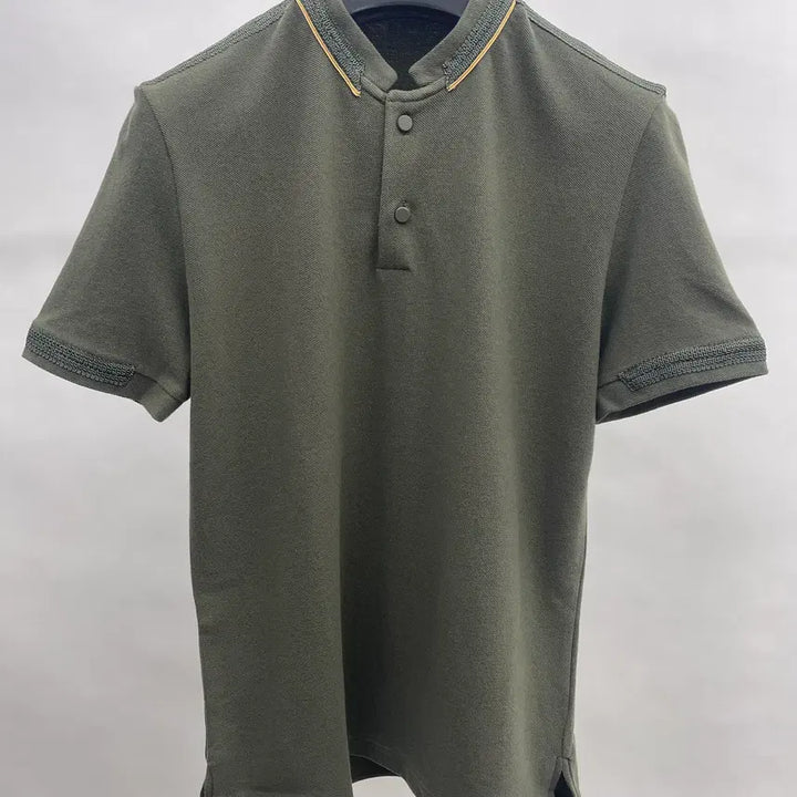 [BUNJANG] System Homme Stand Neck Short Sleeve T-Shirt Khaki Size 95 / 시스템옴므 스탠넥 반팔티셔츠