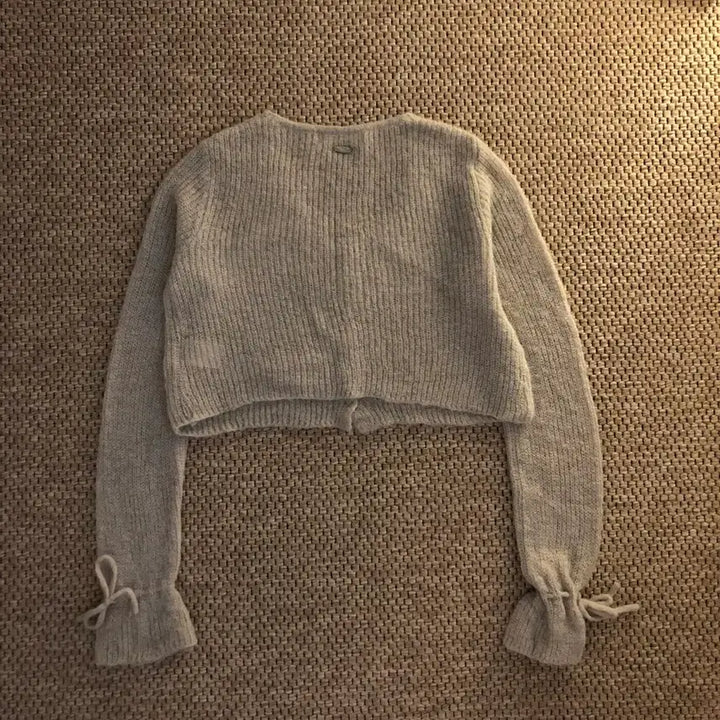 [BUNJANG] RE_L Gray Ribbon Detail Cropped Cardigan / RE_L 리엘 그레이 가디건
