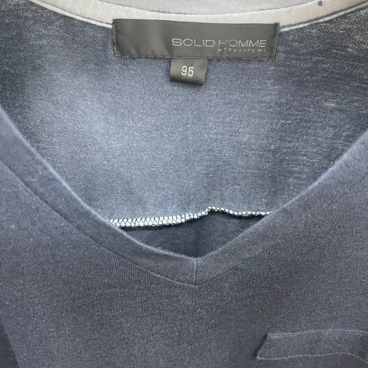 [BUNJANG] Solid Homme V-Neck Short Sleeve T-Shirt Navy / 솔리드 옴므 브이텍반팔티셔츠
