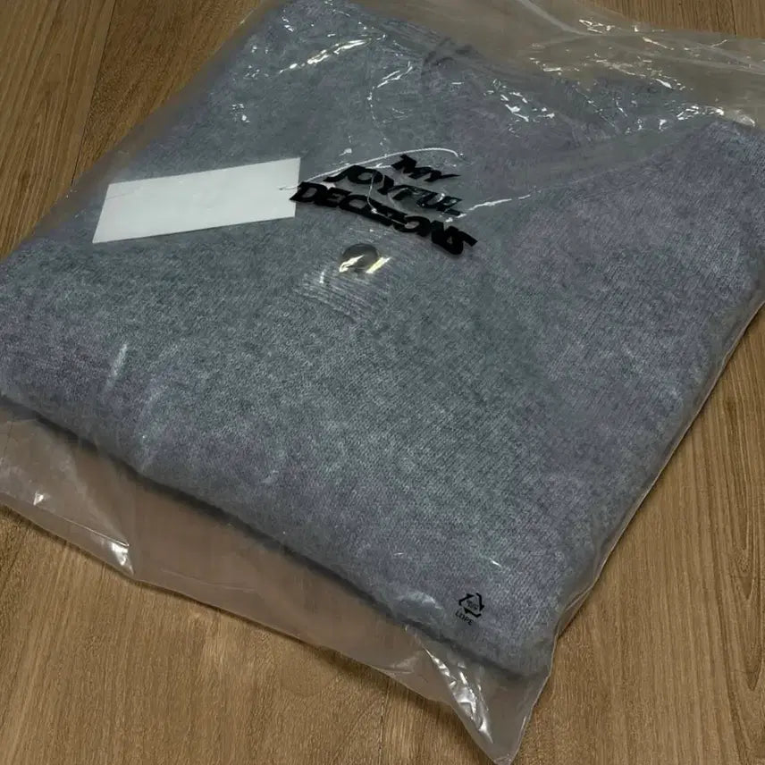 [BUNJANG] MJD Contrast Neck Cashmere Crop Knit - Melange Grey / MJD 콘트라스트 넥 캐시미어 크롭니트 멜란지그레이 M