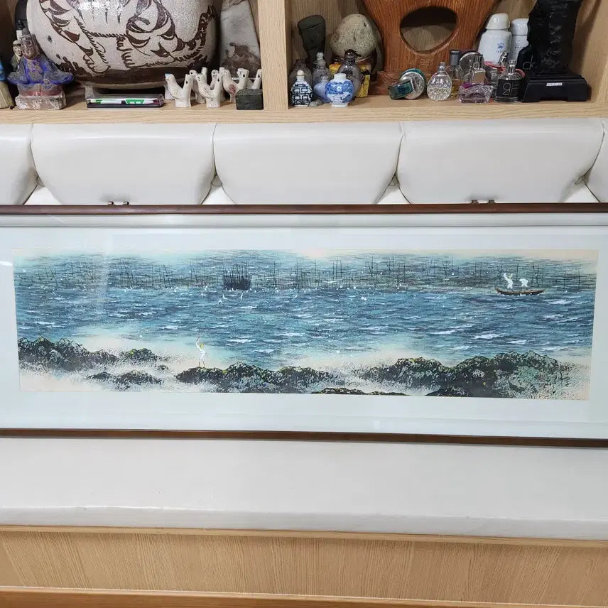 [BUNJANG] Jeongam Park Bong-hak Seascape Painting Framed Art / 정암 박봉학 (바다 풍경 액자 그림)