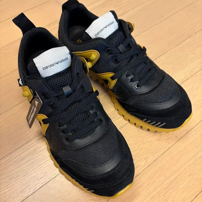 [BUNJANG] Emporio Armani Black Sneakers / 엠포리오 아르마니 블랙 스니커즈