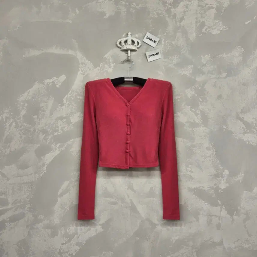 [BUNJANG] Jeunbani Cardigan T-Shirt Red / <미착용 새상품> 진바니 탱탱 가디건 티셔츠 <레드>