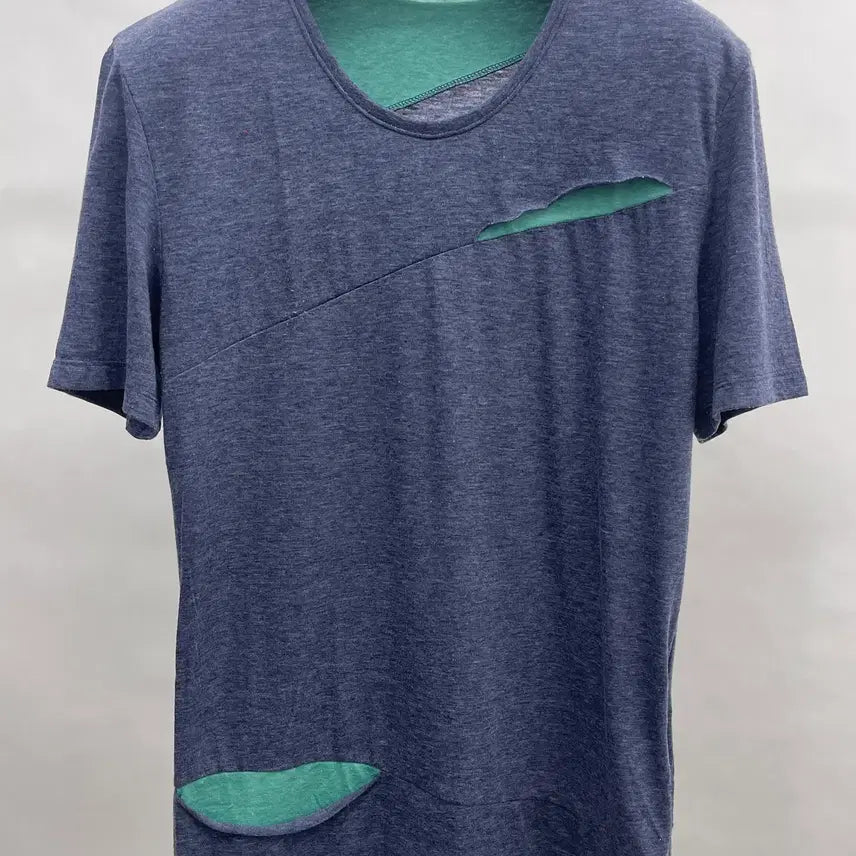 [BUNJANG] System Homme Cutting Effect Short Sleeve T-Shirt / 시스템옴므 커팅효과 반팔티셔츠