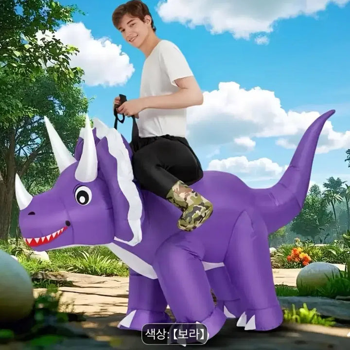 [BUNJANG] Purple Dinosaur Air Suit Costume / 졸업사진 공룡풍선 옷 에어슈트(보라)