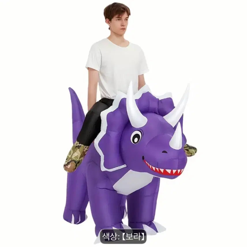 [BUNJANG] Purple Dinosaur Air Suit Costume / 졸업사진 공룡풍선 옷 에어슈트(보라)