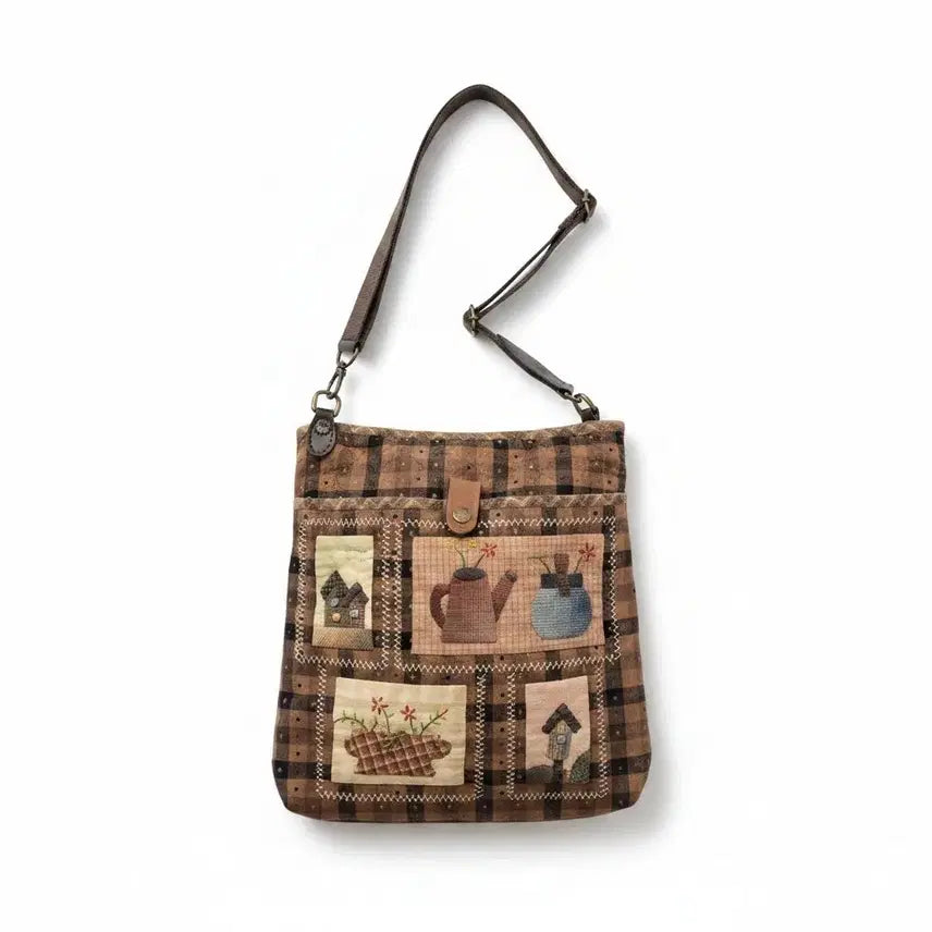 [BUNJANG] Check Quilted Crossbody Bag / 체크 퀼트 크로스백 가방