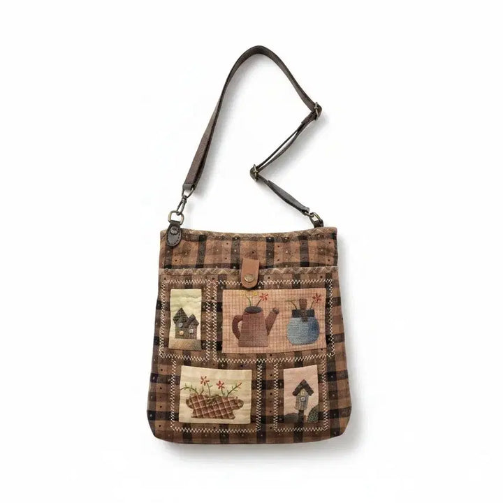 [BUNJANG] Check Quilted Crossbody Bag / 체크 퀼트 크로스백 가방
