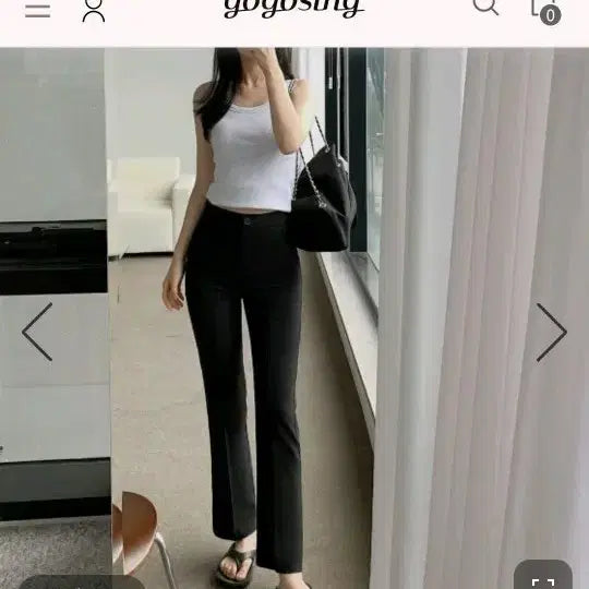 [BUNJANG] GoGoSing Semi Bootcut Summer Mozzi Slacks (Black) / 고고싱 반하이 모찌슬랙스 세미부츠컷(ver.여름/블랙)