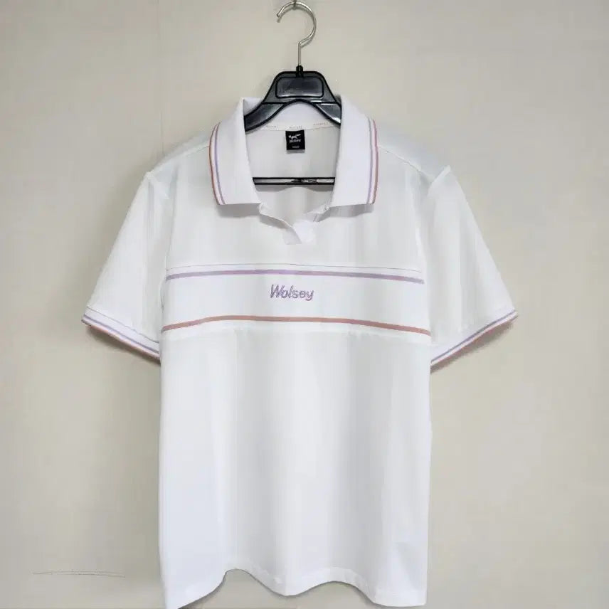 [BUNJANG] Wolsey White Short Sleeve Polo T-Shirt / Wolsey 흰색 반팔 폴로 티셔츠