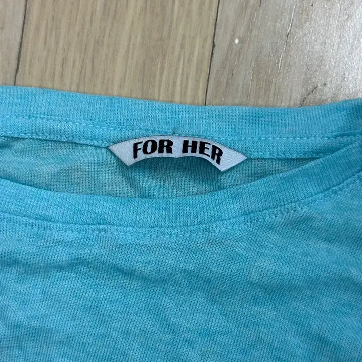 [BUNJANG] FOR HER Sky Blue T-Shirt / FOR HER 하늘색 여성 티셔츠