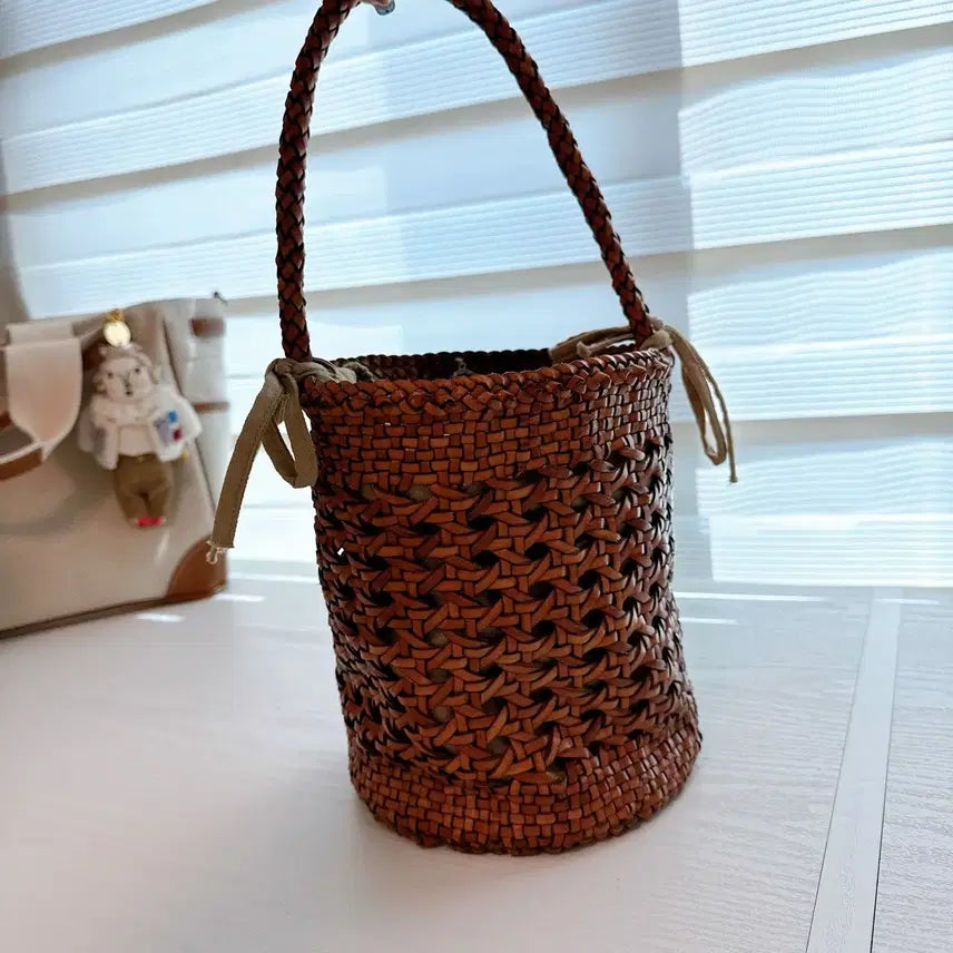 [BUNJANG] Dragon Bag Caneage Bucket Bag Tan Edge with Dragon Authentic Inner Bag / 드래곤백 캐니지버킷 탄엣지+드래곤 정품 이너백