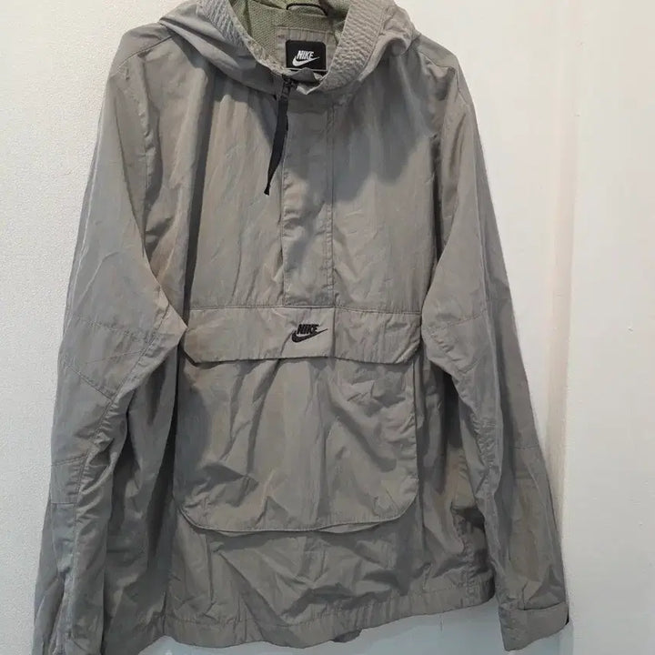 [BUNJANG] Nike Anorak Windbreaker Hooded Jacket Grey / 나이키 아노락 바람막이 후드 자켓 회색