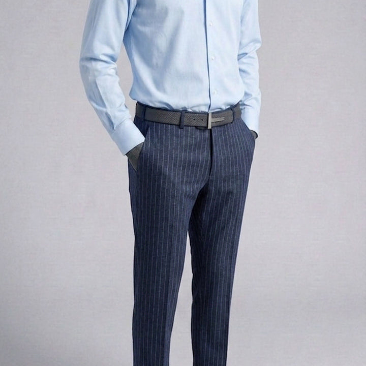 [BUNJANG] AND Z Solid Blue Slim Fit Dress Shirt / 지오지아 And Z / 앤드지 솔리드 블루 슬림핏 드레스셔츠 / 100
