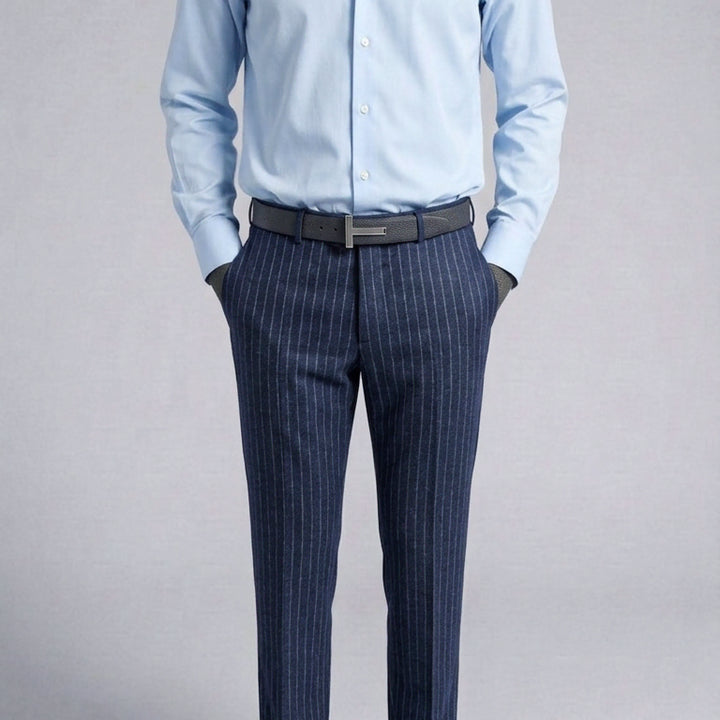 [BUNJANG] AND Z Solid Blue Slim Fit Dress Shirt / 지오지아 And Z / 앤드지 솔리드 블루 슬림핏 드레스셔츠 / 100