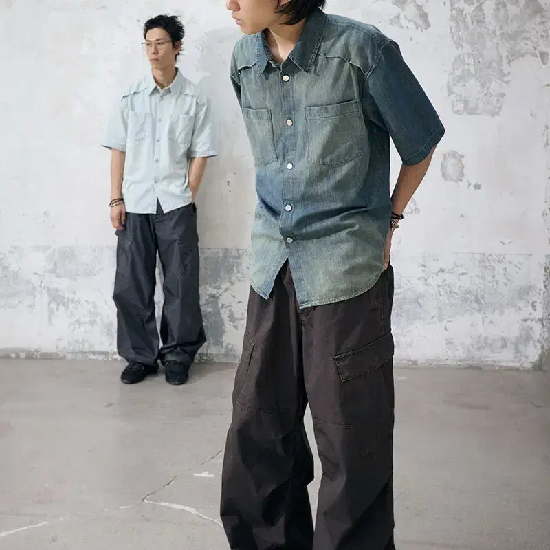 [BUNJANG] HAECHINGROOM Vented Shirt Denim Dark Blue Size 4 / 해칭룸 Vented Shirt Denim 4size
