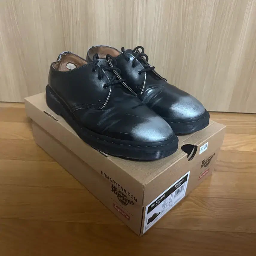 [BUNJANG] Supreme x Dr. Martens 1461 Grey Silver Shoes / [280] 슈프림 닥터마틴 1461 그레이 실버