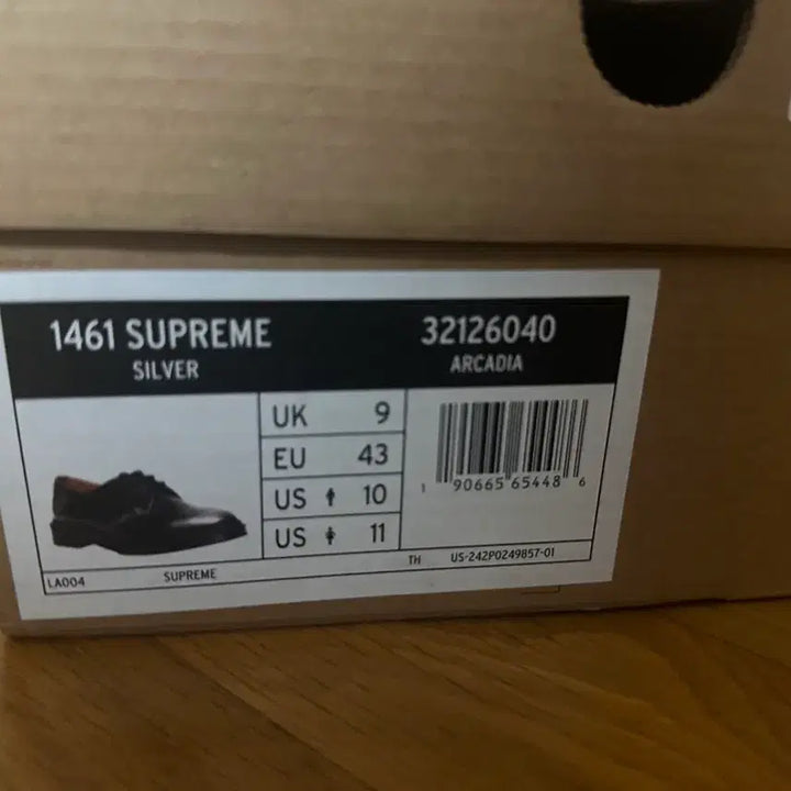 [BUNJANG] Supreme x Dr. Martens 1461 Grey Silver Shoes / [280] 슈프림 닥터마틴 1461 그레이 실버