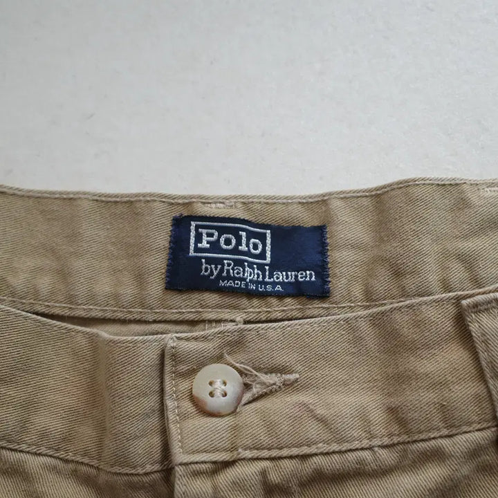 [BUNJANG] Polo Ralph Lauren 90s Made in USA Authentic Chino Shorts / 90s 폴로 랄프로렌 MADE IN USA 어센틱 사각탭 치노 반바지