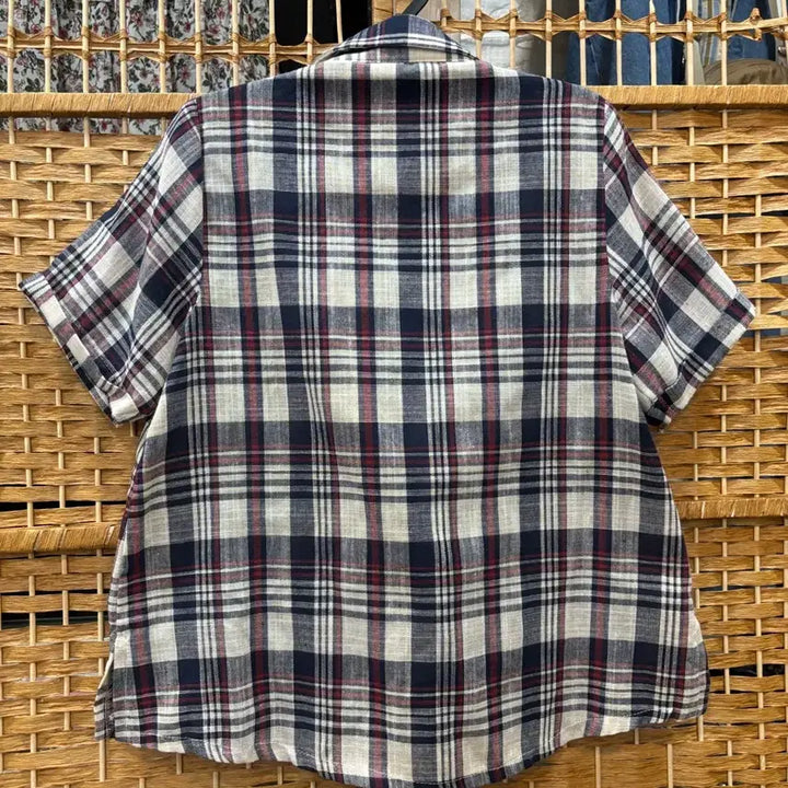 [BUNJANG] Check Pattern Short Sleeve Jacket / 체크 반팔 자켓