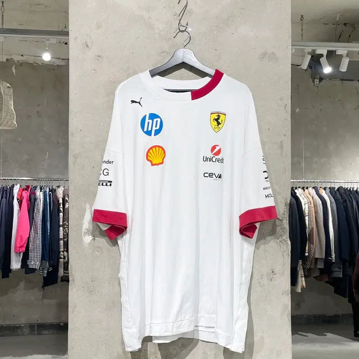 [BUNJANG] Scuderia Ferrari x Puma 2025 White Driver Half-Zip XXL / 스쿠데리아 페라리 x 푸마 2025 화이트 드라이버 하프티