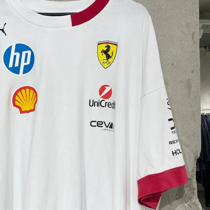 [BUNJANG] Scuderia Ferrari x Puma 2025 White Driver Half-Zip XXL / 스쿠데리아 페라리 x 푸마 2025 화이트 드라이버 하프티