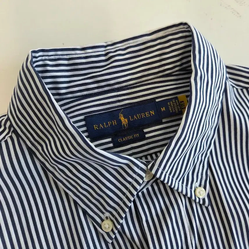 [BUNJANG] Polo Ralph Lauren Blue Stripe Classic Fit Shirt / 폴로 랄프로렌 블루 스트라이프 셔츠 M