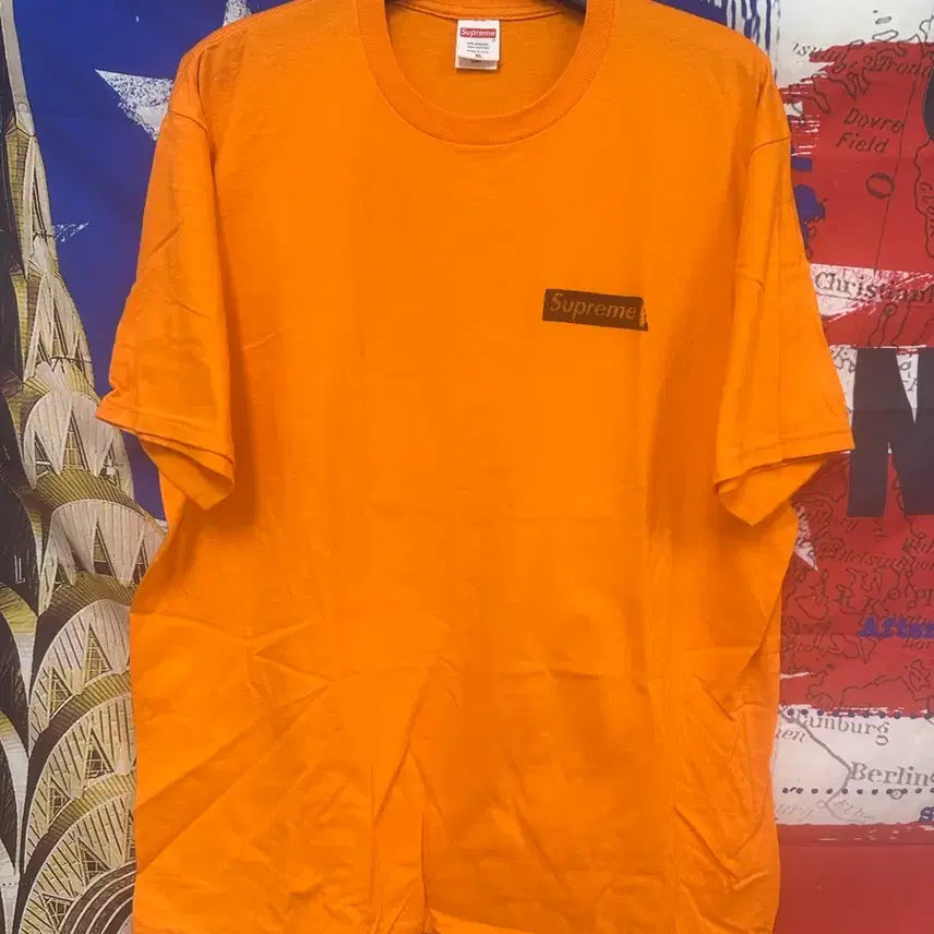 [BUNJANG] Supreme Orange Logo Oversized Short Sleeve T-Shirt XL / 새상품급 슈프림 오버핏 반팔XL105
