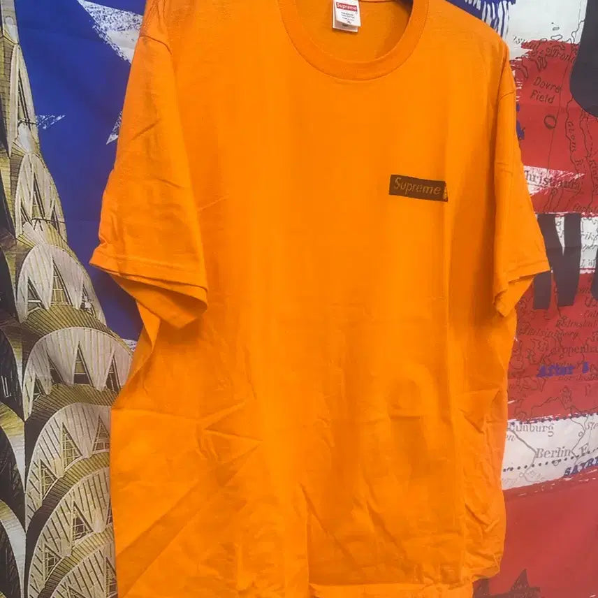 [BUNJANG] Supreme Orange Logo Oversized Short Sleeve T-Shirt XL / 새상품급 슈프림 오버핏 반팔XL105