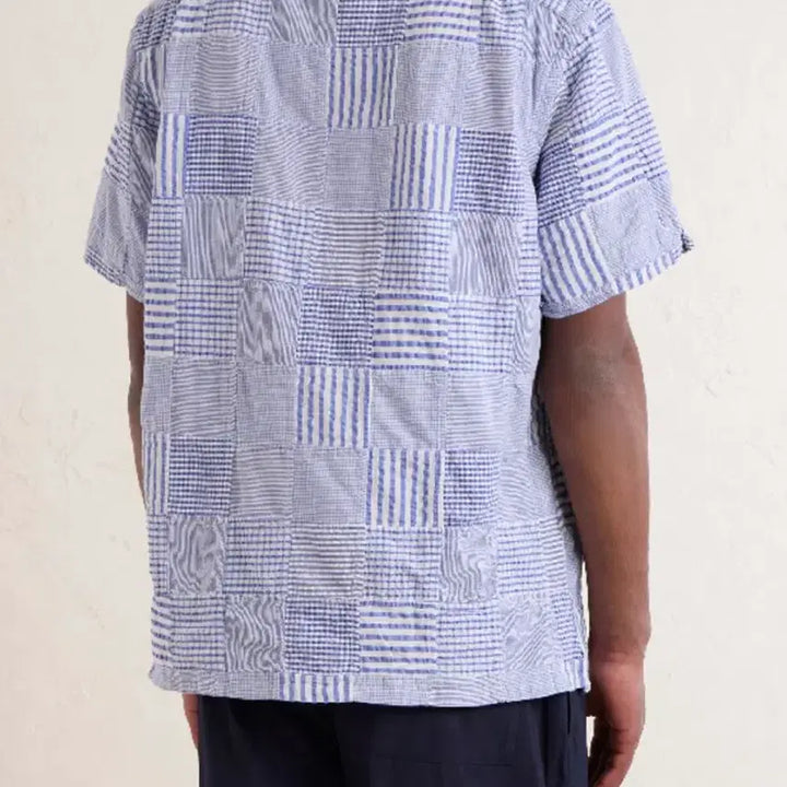 [BUNJANG] Polo Ralph Lauren Seersucker Patchwork Shirt / 폴로 시어서커 패치워크 셔츠