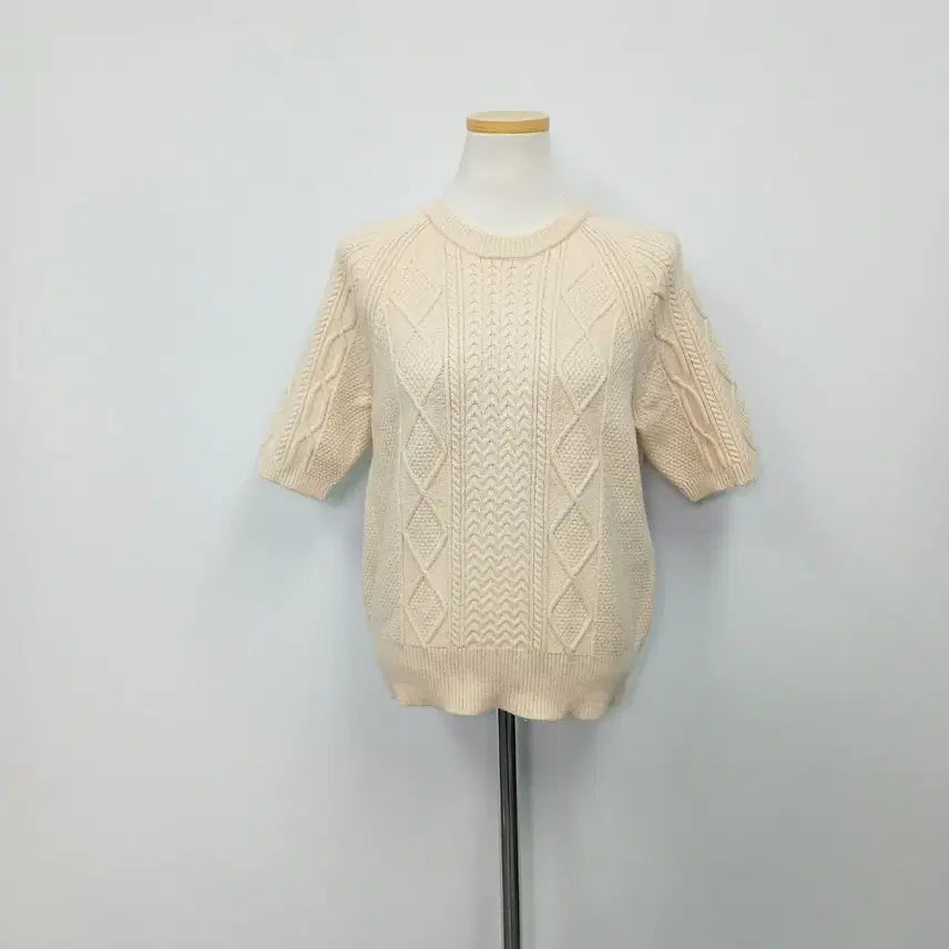 [BUNJANG] 8 Seconds Round Neck Short Sleeve Knit - Size M (55) / 에잇세컨즈 반팔 라운드넥 니트 55