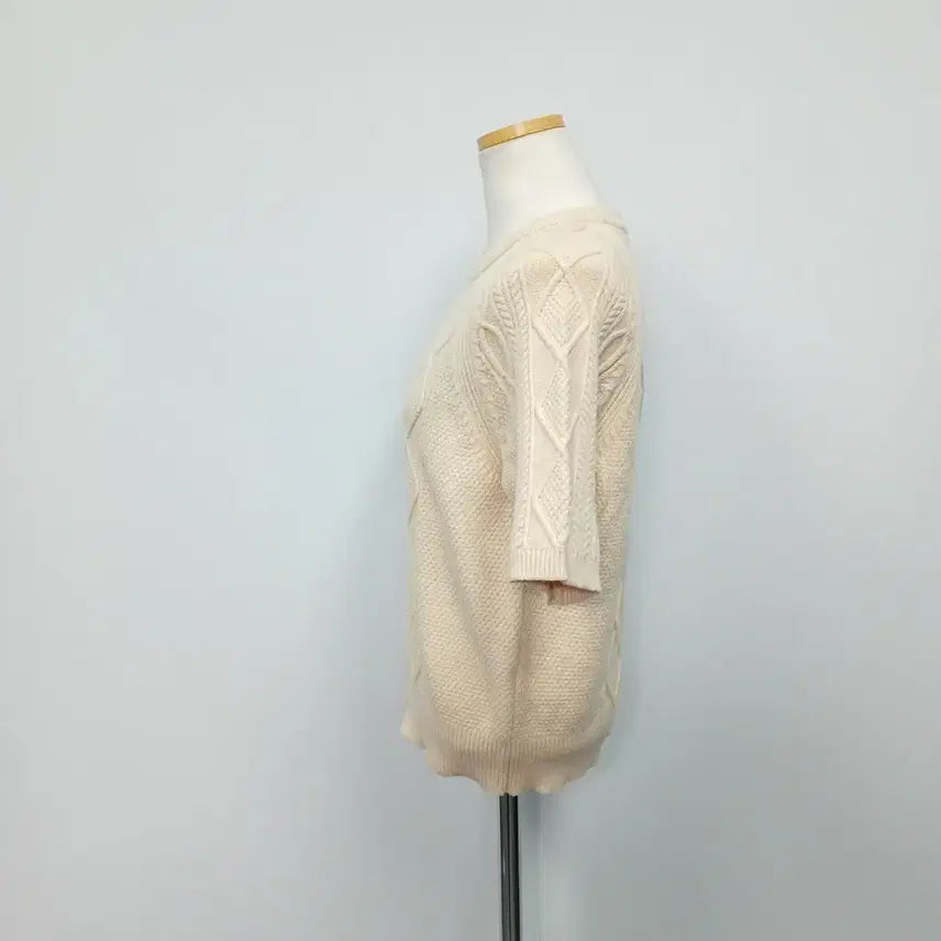 [BUNJANG] 8 Seconds Round Neck Short Sleeve Knit - Size M (55) / 에잇세컨즈 반팔 라운드넥 니트 55