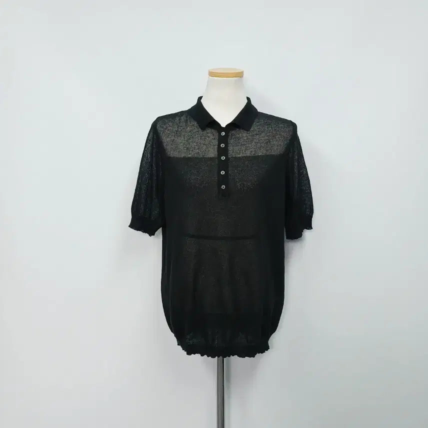 [BUNJANG] Edge My Half-Sleeve Polo Knit 55 / 엣지 마 반팔 카라 니트 55