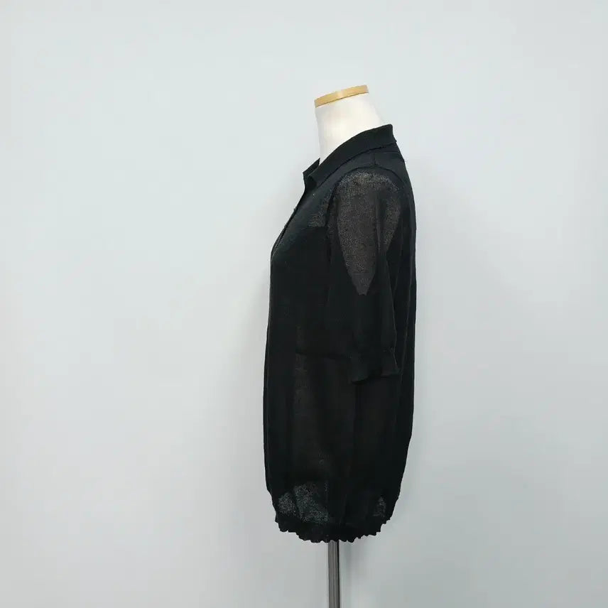 [BUNJANG] Edge My Half-Sleeve Polo Knit 55 / 엣지 마 반팔 카라 니트 55