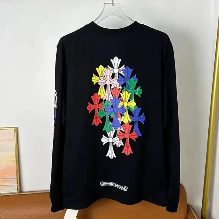 [SOLD OUT] 크롬하츠 레인보우 로고 블랙 긴팔 티셔츠