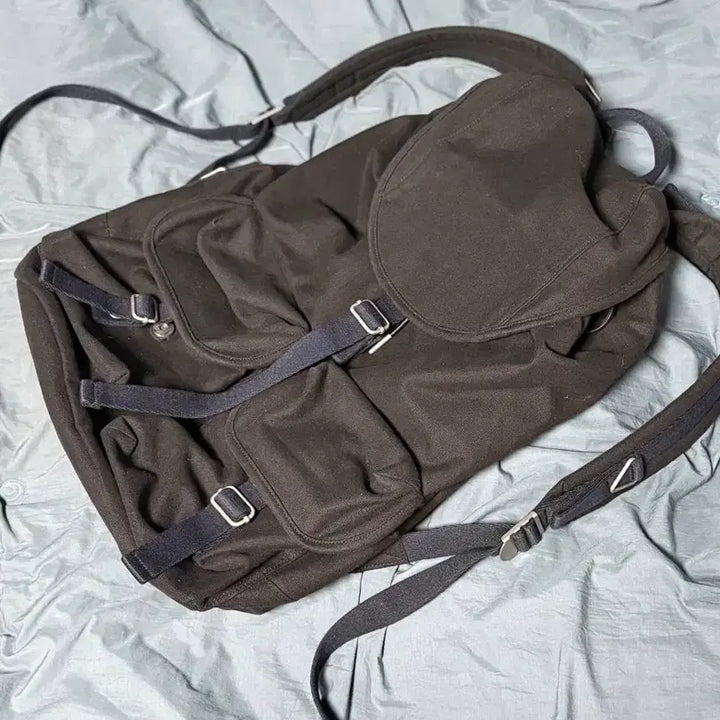 [BUNJANG] HAACHIVE After Pray 2-Pocket Cotton Cargo Backpack / 하아카이브 애프터프레이 2포켓 코튼 카고 럭색