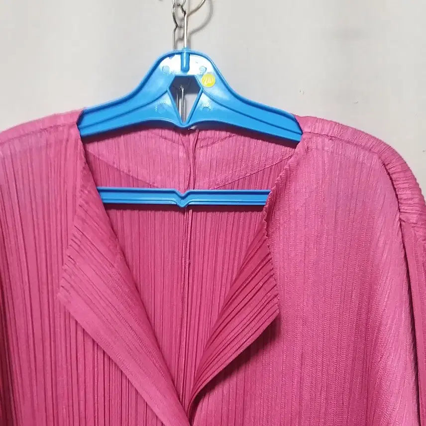 [BUNJANG] Hot Pink Pleated Long Dress Cardigan / ㅎ241 플리츠롱원피스