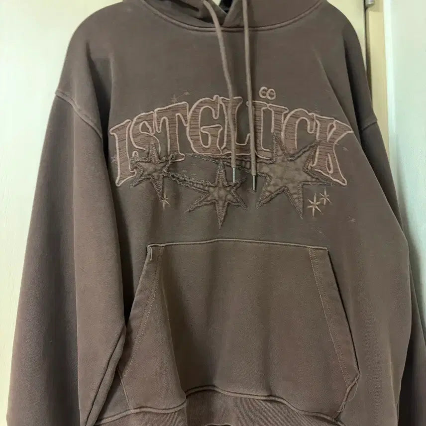 [BUNJANG] Brown Washed Hoodie T-Shirt / 브라운 워싱 후드티