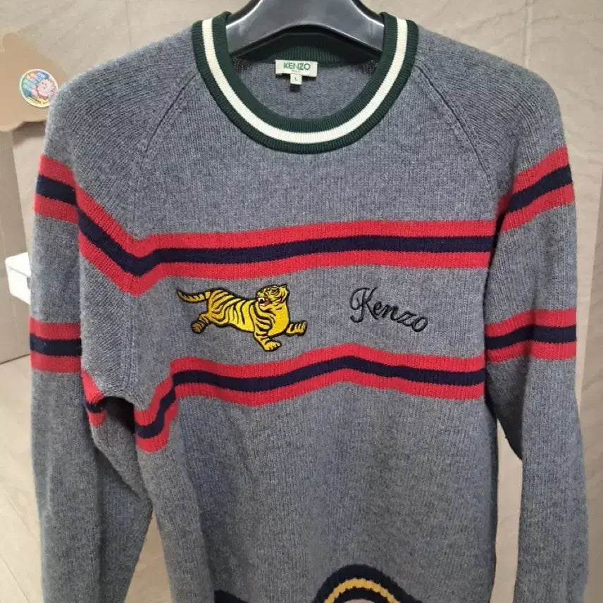 [BUNJANG] Kenzo Tiger Embroidered Knit L / KENZO 겐조 타이거 자수 니트 L