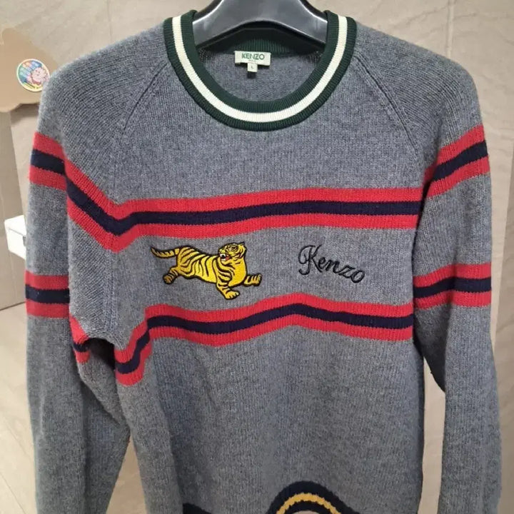 [BUNJANG] Kenzo Tiger Embroidered Knit L / KENZO 겐조 타이거 자수 니트 L