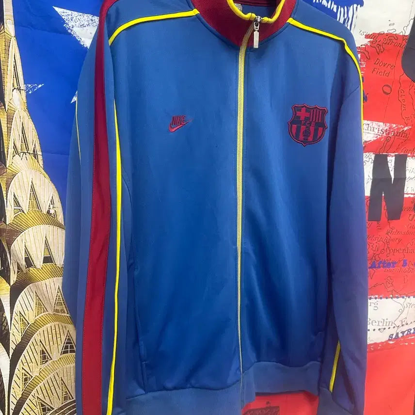 [BUNJANG] Nike Barcelona Oversized Vintage Track Top Jersey / s급 올드스쿨 나이키 오버핏 바르셀로나 져지트랩탑2X